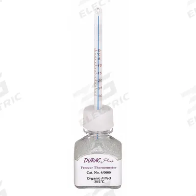 DURAC PLUS Bottle Thermometer: -30°C to 1°C, +/-0.75°C, 30 mL Bottle Volume - Analog Bottle Thermometers for Freezers & Ultra-Low Freezers
