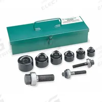 GREENLEE Knockout Punch Driver Set: 14 ga Max Sheet Metal Capacity-Steel, Falls Free, Round (MPN 39860G). Key specifications — attr172422: Plastic; attr172423: Round; attr172427: Draw Studs; attr150076: GREENLEE.