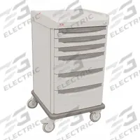METRO Medical Procedure Cart: Polymer, (4) Swivel, Taupe, White, 6 Drawers, 1 Shelves (MPN SXRSDRS). Key specifications — Material: Polymer; Drawer Color: White; Brand: METRO; Caster/Wheel Configuration: (4) Swivel; Cabinet Color: Taupe.