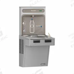 ELKAY Drinking Fountains: On-Wall, 8 gph @ 50°F, Touchless Sensor, Gray, 39 3/4 in Ht (MPN LMABF8WSLK). Key specifications — Brand: ELKAY; Housing Finish: Granite; Chilling Capacity: 8 gph @ 50°F; Housing Color: Gray.