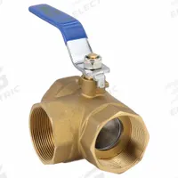 APPROVED VENDOR Manual Three-Way Ball Valve: 2 in, Brass, L Flow, FNPT x FNPT x FNPT, Two-Piece (MPN 1PZA6). Key specifications — Brand: APPROVED VENDOR; Handle: Lever.