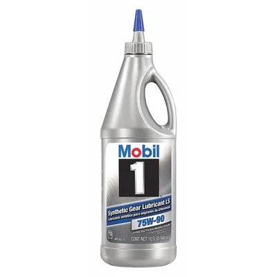 MOBIL 1 Gear Oil: Synthetic, 1 qt Container Size, Bottle, 75W-90, 146 Viscosity Index - Heavy Equipment Drivetrain Transmission Fluids