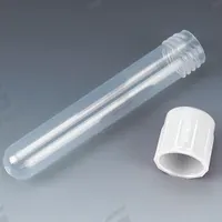 GLOBE SCIENTIFIC Test Tube: Test Tube, Polypropylene, 5 mL Capacity - mL, 0.17 oz Capacity - oz (MPN 6148W). Key specifications — Brand: GLOBE SCIENTIFIC; Graduated: No; Closure Color: White; Includes Closure: Yes; Body Color: White; Bottom Shape: Round; Body Material: Polypropylene.