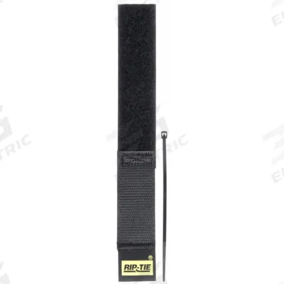 RIP-TIE Hook-and-Loop Cable Tie: 9 in Lg, 2.25 in, 1 in Wd, Nylon, Black - Tethered Hook-and-Loop Cable Ties