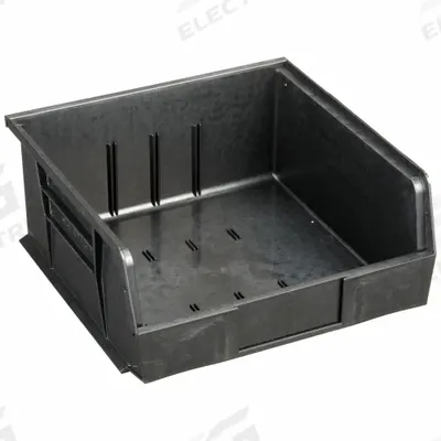 QUANTUM STORAGE SYSTEMS Conductive Bin: 11 in x 10 7/8 in x 5 in, Black - ESD Static-Control Plastic Bins