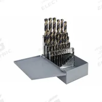 CLE-LINE Jobber Length Drill Bit Set: 25 Pc, 1 mm to 13 mm by 0.5 mm, 135° Split Point (MPN C74059). Key specifications — attr1236168: Metal Index.