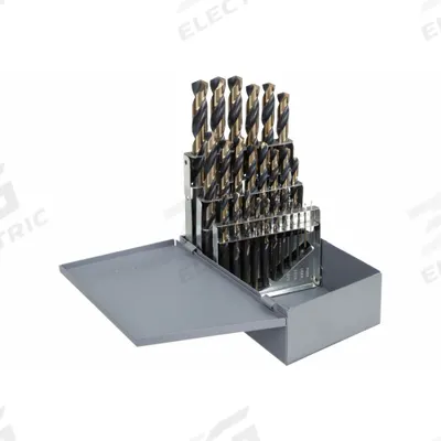 CLE-LINE Jobber Length Drill Bit Set: 25 Pc, 1 mm to 13 mm by 0.5 mm - General Purpose High-Speed Steel Jobber-Length Drill Bit Sets