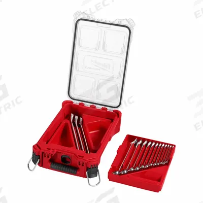 MILWAUKEE Combination Wrench Set: Alloy Steel, Chrome, 15 Tools - SAE 12-Point Tether-Ready Combination Wrench Sets
