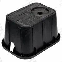 NDS Meter Box: Polyolefin, Rectangular, 12 in Overall Ht, 10 1/8 in Overall Wd, 19 in Overall Lg (MPN D12-TAMR). Key specifications — Brand: NDS; Material: Polyolefin; Color: Black.