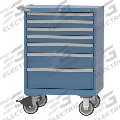 LISTA Modular Drawer Cabinet: 28 1/4 in x 22 1/2 in x 41 1/2 in, 7 Drawers, Tubular - Lista Mobile Modular Drawer Cabinets