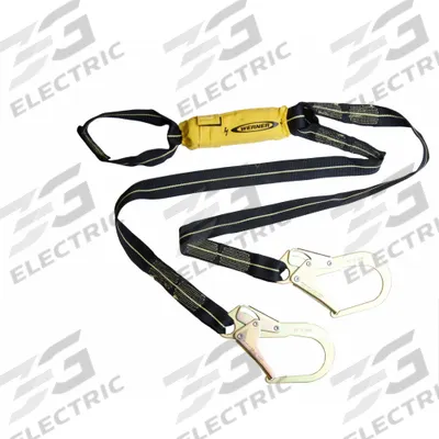 WERNER SoftCoil Arc Flash Twinleg Lanyard: Arc-Flash Rated, Steel Rebar Hook - Positioning & Restraint Lanyards