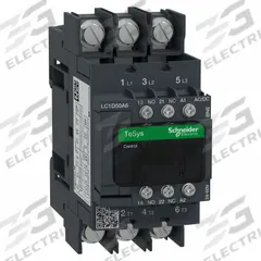 SCHNEIDER ELECTRIC IEC Contactor: Non-Reversing, 3 Poles, 3NO Contacts, 50 A, 24V AC/48V AC Coil (MPN LC1D50A6BNE). Key specifications — Brand: SCHNEIDER; Integrated Surge Suppression: Yes; Nominal Coil Voltage @ 60Hz: 48V AC.