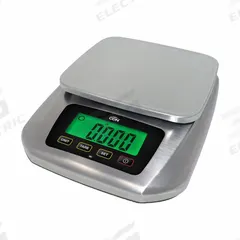 CDN Food Scale: 7 in Weighing Surface Dp, 6 3/8 in Weighing Surface Wd, 2 in Overall Ht, LCD, SD2220. Key specifications — Readability: 0 lb:0.1 oz; Brand: CDN; IP Rating: IP68.