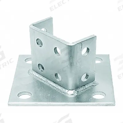 VAST Strut Channel Fitting: 1 5/8 in x 3 1/4 in For Strut Channel Size, Electroplated - Post Bases for Double Channels
