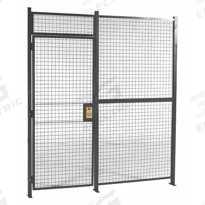 RAPIDWIRE Welded Partition Cage: 30 ft W x 2 in D 8 ft H, Gray, 1 Sides - WireCrafters Welded-Wire