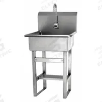SANI-LAV Hand Sink: 46 1/2 in Overall Ht, 20 in Bowl Lg, 9 in Bowl Dp, 0.5 gpm Flow Rate, Sensor (MPN 524B-0.5). Key specifications — Includes Side Splash: Side Splash Not Included; Power Source: Battery Powered; Brand: SANI-LAV.