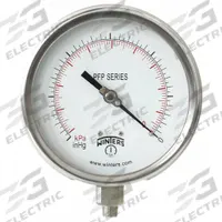 WINTERS Panel-Mount Pressure Gauge: Back Flange, 0 psi to 300 psi, 4 1/2 in Dial, 1/4 in NPT Male (MPN PFP714-DRY-45BF). Key specifications — Accuracy: ±1.0%; Brand: WINTERS; Vibration Resistance Properties: Field-Fillable; Gauge Wetted Parts: Stainless Steel.