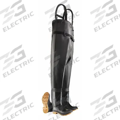 DUNLOP Chest Wader: Black, PVC, PVC, Compression (C/75)/Impact (I/75)/Puncture Resisting (PR) - General Purpose Safety-Toe Chest Waders