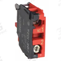 SCHNEIDER Contact Block: 22 mm Panel Mounting Size, 1NC, Momentary, ZB4/ZB5 Series (MPN ZBE1026). Key specifications — Switch Action: Momentary; Terminal Connection Type: Screw Clamp Terminals; Brand: SCHNEIDER; Compatible with Series: ZB4.