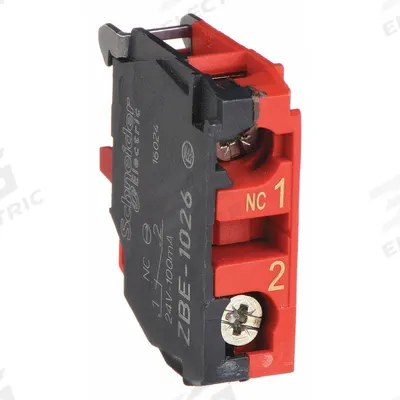 SCHNEIDER Contact Block: 22 mm Panel Mounting Size, 1NC, Momentary - Contact Blocks