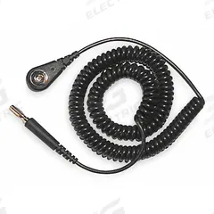 POMONA Static Control Cord: Built-In Megohm Resistor, 6 ft Cord Lg, 1 megaohm Resist Rating - Max (MPN 5534). Key specifications — Cord Shape: Coiled; Plug Connection: Straight Banana Plug; Cord Construction: Single-Wire; Brand: POMONA.