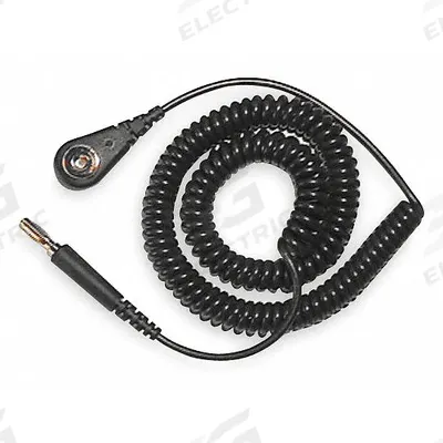 POMONA Static Control Cord: Built-In Megohm Resistor, 6 ft Cord Lg - Snap-Connecting Antistatic Cords
