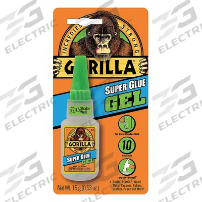 GORILLA Instant Adhesive: Super Glue Gel, Gen Purpose, 0.53 fl oz, Bottle, Clear - General Purpose Instant Adhesives