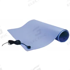 SCS Dissipative Table Mat: Vinyl, Gray, Gray, 1,000,000,000 ohm Resist Rating - Max, 0.13 in Thick (MPN TM36600L3GR). Key specifications — Color: Gray; Manufacturer Part Number: TM36600L3GR; Includes: (2) 3/8 in Female Snaps; Material: Vinyl; Brand: SCS; Mat Color: Gray.