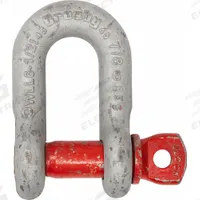 CROSBY D-Shackle: Chain Shackle, 5,000 lb Working Load Limit, 4 1/8 in Wd Between Eyes, Carbon Steel (MPN 1019454). Key specifications — Body Color: Silver; Brand: CROSBY.