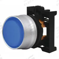 EATON Extended Push Button: Blue, 22 mm Mounting Size, Non-Metallic, Momentary (MPN M22-DGLH-B). Key specifications — Brand: EATON; Action: Momentary; Series: M22; Push Button Material Type: Non-Metallic.