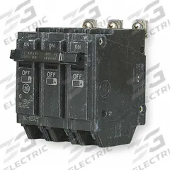 GE Miniature Circuit Breaker: THQB, 35 A, 120/240V AC, Three Phase, 10kA at 120/240V AC, Std (MPN THQB32035). Key specifications — attr195972: 35 A; attr195973: 120/240V AC; attr195974: Three; attr195975: 10kA at 120/240V AC; attr195976: Lighting Panels.