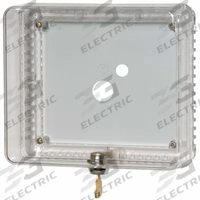 HONEYWELL HOME Guard: Hinged, Clear, Ring Base, Double Wall - Plastic Thermostat Guards with Lock & Key