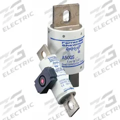 Semiconductor Fuse: A50P Series, Fast-Acting, 500 A, 500 V AC, 500 V DC DC Volt Rating (MPN A50QS500-4). Key specifications — Series: A50P; Brand: MERSEN; Voltage Type: AC/DC.