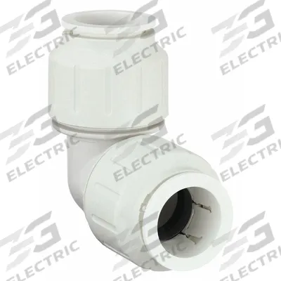 JOHN GUEST Push-Fit Elbow Fitting: 90° Elbow, 1/2 in OD x 1/2 in OD Size - Polysulfone Push-to-Connect Tube Fittings