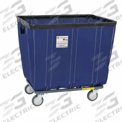 R&B WIRE PRODUCTS INC. Basket Truck: 22.5 cu ft, 800 lb, 43 1/2 in L x 31 in W x 32 3/4 in H, Steel (MPN 418SOC/ANTI/NVY). Key specifications — Brand: R&B WIRE PRODUCTS INC.; Liner Color: Navy Blue; Caster/Wheel Configuration: (4) Swivel; Assembled/Unassembled: Assembled.