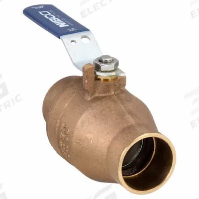 NIBCO Manual Two-Way Ball Valve: 2 in, Bronze, Straight, Sweat x Sweat - Bronze Ball Valves