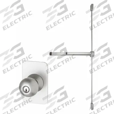 VON DUPRIN Surface Vertical Rod: 3 ft Max Door Wd - Surface Vertical Rod Push Bars