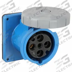 HUBBELL Pin and Sleeve Receptacle: Blue, 250V AC, Three Phase, 60 A, 3 Pole, 4 Wire, IEC Grounding (MPN HBL460R9W). Key specifications — Brand: HUBBELL.