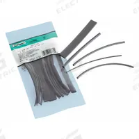 PANDUIT Heat Shrink Tubing Kit: 8 Pieces, 1/2 in/3/4 in 1 in/3/8 in, 2:1, 6 in, Polyolefin, Black (MPN HSTT-YK2). Key specifications — I.D. Before Shrinking: 3/4 in 1 in; Shrink Ratio: 2:1; Length: 6 in; Includes: (2) 3/8 in; Color: Black; Use With Wire Size: 0.25 in to 1.00 in; Shrink Tubing Kit Type: Heat Shrink Tubing Kit; Brand: PANDUIT.