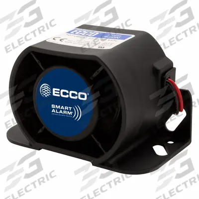 ECCO Vehicle Backup Alarm: Self-Adjusting, Tonal, 107 dB Max Sound Level, 12-24V DC - Heavy-Duty Backup Alarms