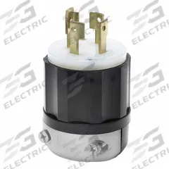 LEVITON Locking Plug: Non-NEMA, Black/White, 120/208V AC, 30 A, 4 Pole, 4 Blade (MPN 3431-C). Key specifications — Brand: LEVITON.