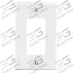 HUBBELL Wall Plate: Decorator-Rocker, 1 Gang, White, Std Size (MPN P26W). Key specifications — Brand: HUBBELL; Material: Polycarbonate.