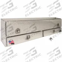 BUYERS PRODUCTS Truck Box with Drawers: Topside Truck Box, Single Flip-Up Door Lid, T-Handle, Silver (MPN 1705641). Key specifications — Brand: BUYERS PRODUCTS; Color: Silver; Lock Type: Keyed.