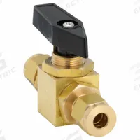APPROVED VENDOR Manual Two-Way Ball Valve: 1/4 in, Brass, Straight, Compression x Compression, Lever (MPN G-PMYS-25). Key specifications — Brand: APPROVED VENDOR; Handle: Lever.