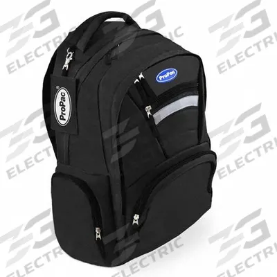 PROPAC, INC. Backpack: Black, Zipper, 8 in Overall Lg, 11 in Overall Wd - Backpacks