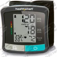 HEALTHSMART Digital Blood Pressure Monitor: Blood Pressure Monitor, Wrist, Adult, Nylon, Black (MPN 04-810-001). Key specifications — Test Location: Wrist; Cuff Named Size: Adult; Patient Type: Adult; Color: Black; Brand: HEALTHSMART; Product Type: Blood Pressure Monitor; Cuff Material: Nylon; Includes: Cuff.
