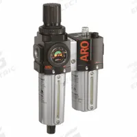 ARO Filter/Regulator/Lubricator: 1/2 in NPT, 172 scfm, 140 psi Max Op Pressure, 5 micron, Metal Bowl (MPN C38341-611). Key specifications — attr109588: 2000; attr109524: ARO.