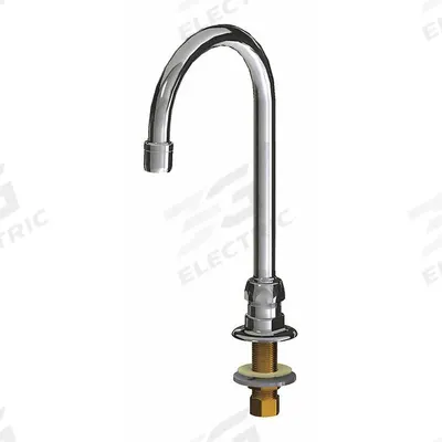 CHICAGO FAUCETS Spout: Spout, Gooseneck, Swivel Spout, Brass, Polished Chrome - Gooseneck Faucet Spouts