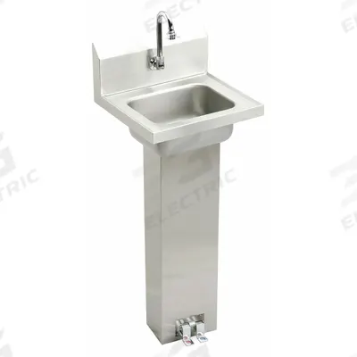 ELKAY Hand Wash Sink Kit: 1 Stations, 6 in Bowl Dp, 12 in Bowl Lg, 9 1/4 in Bowl Wd - One-Station Wall-Mounted Hand Sinks with Faucets