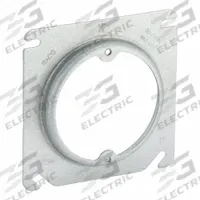 RACO Plaster Ring: Open/Raised, 1/2 in Raised Ht, Steel, 4 in Overall Lg, 4 in Overall Wd (MPN 767). Key specifications — Brand: RACO; Material: Steel; Cover Design: Open/Raised.